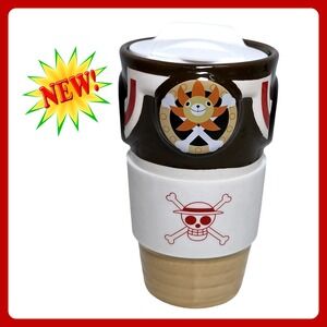 ABYstyle One Piece Thousand Sunny Travel Mug Brown Ceramic Anime‎ Drinkware New